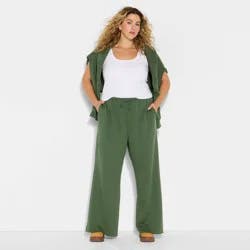 Women's Mid-Rise Wide Leg Sweatpants - Wild Fable™ Dark Green XXL