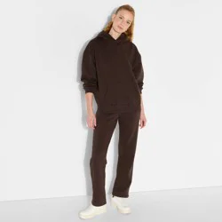 Women's Oversized Bubble Hem Hooded Sweatshirt - Wild Fable™ Espresso M