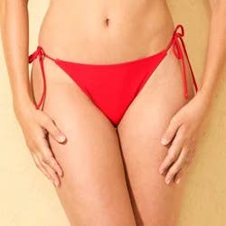 Women's Solid Tricot Side-Tie Low-Rise High Leg Extra Cheeky Swim Bikini Bottom - Wild Fable™ Red XXS