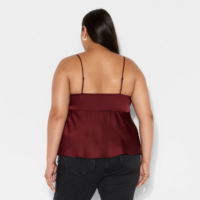 slide 3 of 3, Women's Satin Camisole - Wild Fable™ Burgundy XXL, 1 ct