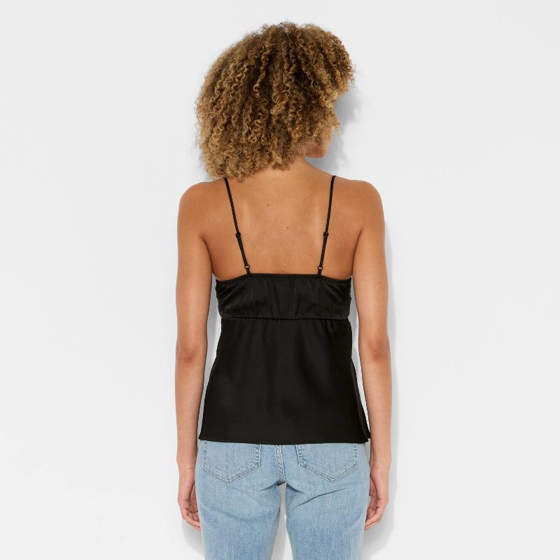 slide 3 of 3, Women's Satin Camisole - Wild Fable™ Black L, 1 ct