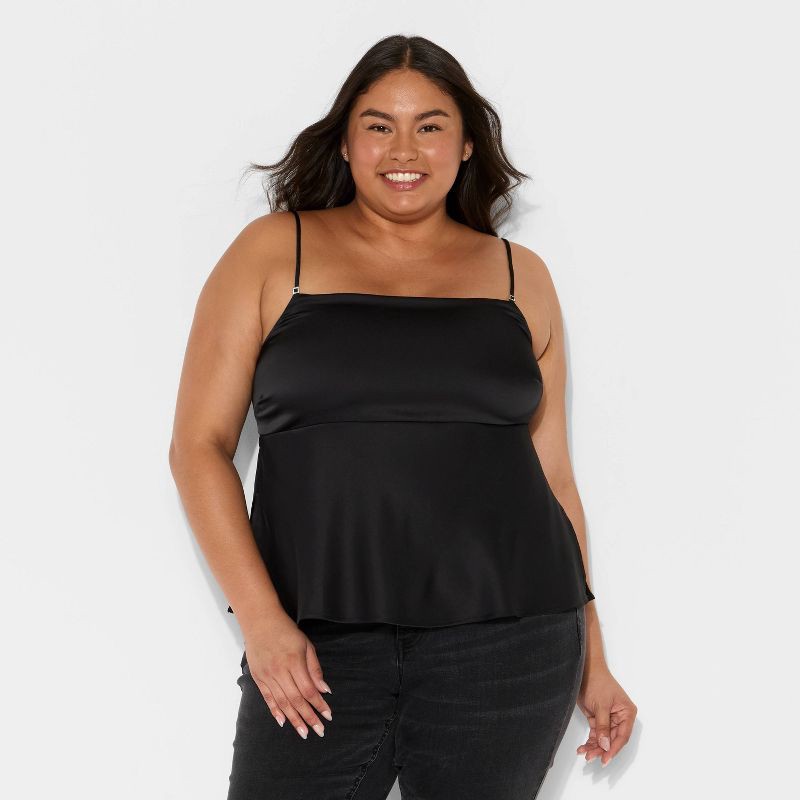 slide 2 of 3, Women's Satin Camisole - Wild Fable™ Black XXL, 1 ct