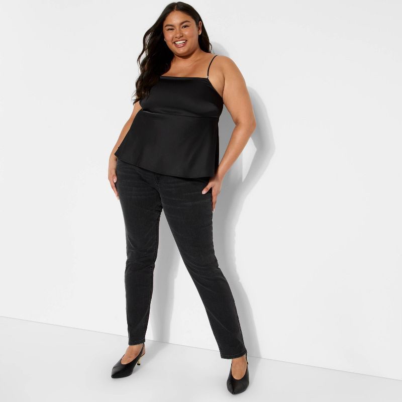 slide 1 of 3, Women's Satin Camisole - Wild Fable™ Black XXL, 1 ct