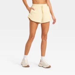 Women's Active Comfort French Terry High-Rise Shorts 3" - All In Motion™ Light Yellow XXL