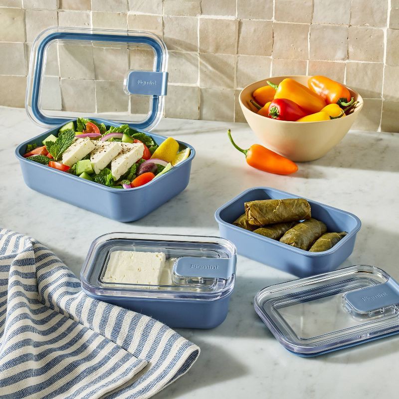 slide 2 of 5, 4pc (Set of 2) 1c Meal Prep Food Storage Container Set Blue - Figmint™, 4 ct