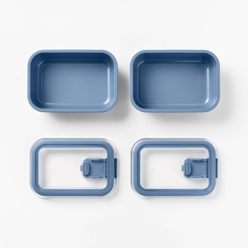 slide 3 of 5, 4pc (Set of 2) 1c Meal Prep Food Storage Container Set Blue - Figmint™, 4 ct