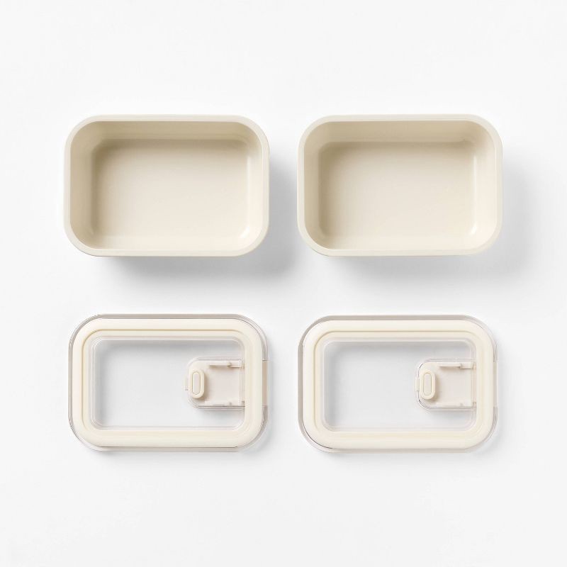 slide 3 of 5, 4pc (Set of 2) 1c Meal Prep Food Storage Container Set Cream - Figmint™, 4 ct