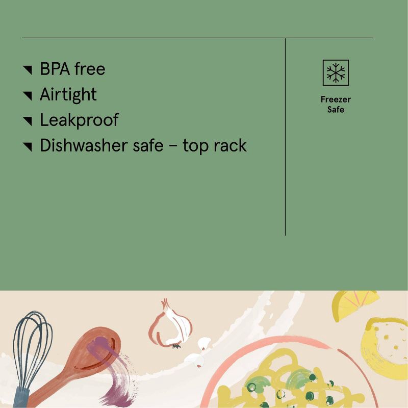 slide 5 of 5, 4pc (Set of 2) 1c Meal Prep Food Storage Container Set Cream - Figmint™, 4 ct