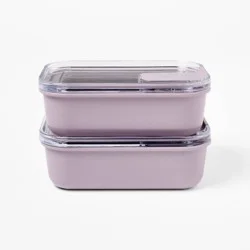 4pc (Set of 2) 1c Meal Prep Food Storage Container Set Lavender - Figmint™