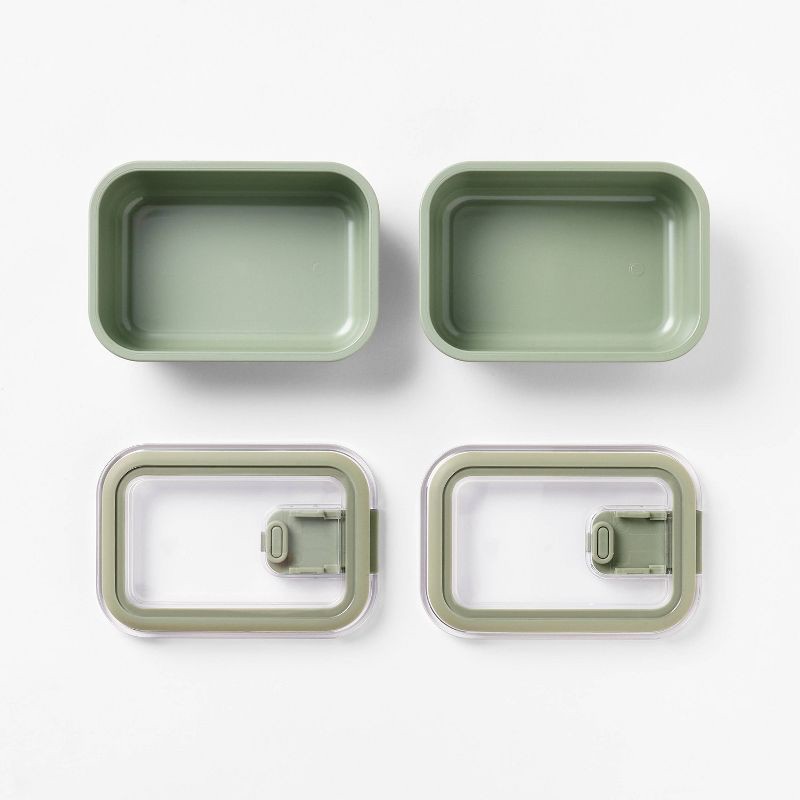 slide 3 of 5, 4pc (Set of 2) 1c Meal Prep Food Storage Container Set Sage - Figmint™, 4 ct
