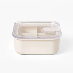 Square Bento Meal Prep Food Storage Container Cream - Figmint™