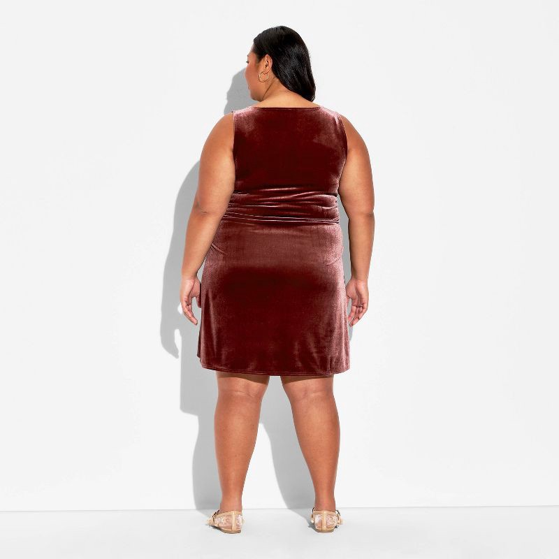 slide 3 of 3, Women's Velvet Mini Sheath Dress - Wild Fable™ Burgundy XXL, 1 ct