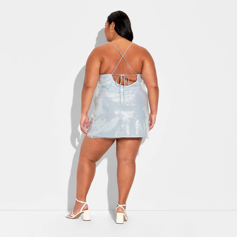 slide 3 of 3, Women's Paillette Mini Sheath Dress - Wild Fable™ Light Blue XXL, 1 ct