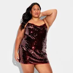 Women's Paillette Mini Sheath Dress - Wild Fable™ Burgundy XXL