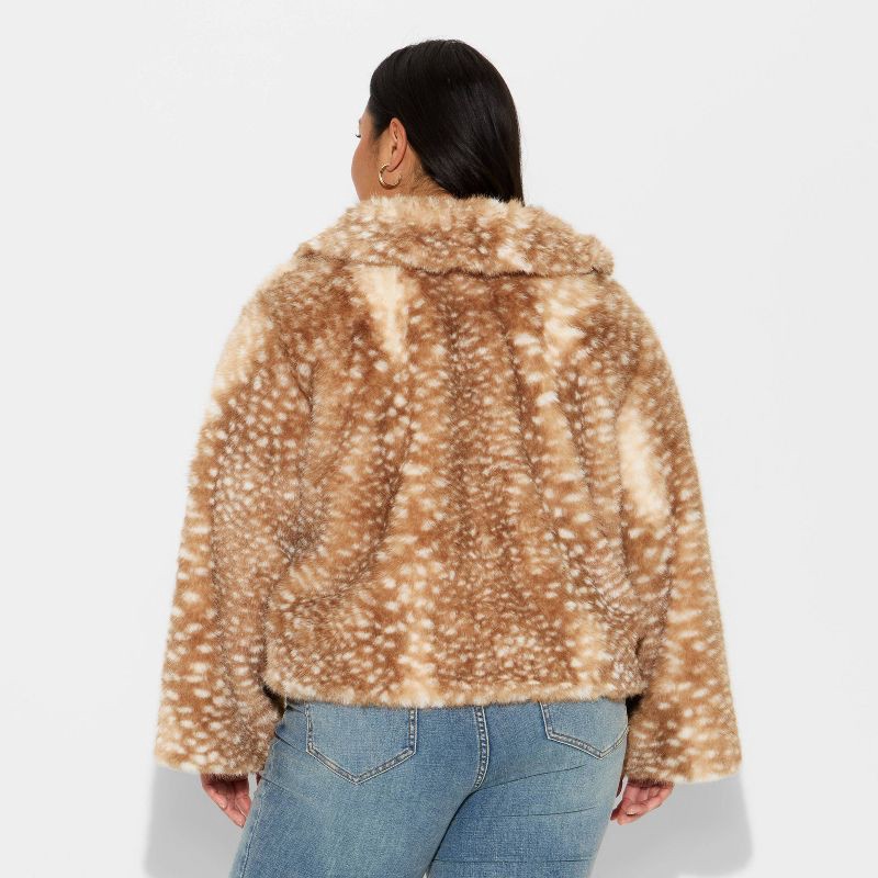 slide 3 of 3, Women's Faux Fur Jacket - Wild Fable™ Tan Deer Hide XXL, 1 ct