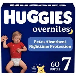 Huggies Overnites Nighttime Protection Diapers - Size 7 - 60ct