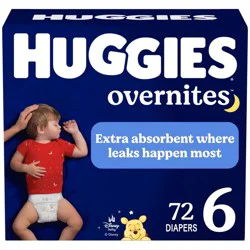 Huggies Overnites Nighttime Baby Diapers - Size 6 - 72ct