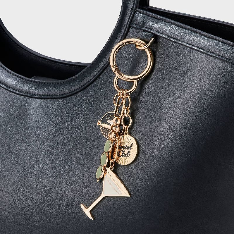 slide 2 of 2, Martini Social Club Bag Charm - A New Day™ Gold/Black, 1 ct