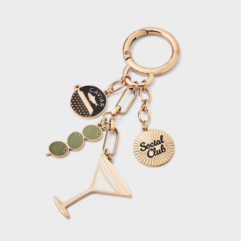 slide 1 of 2, Martini Social Club Bag Charm - A New Day™ Gold/Black, 1 ct