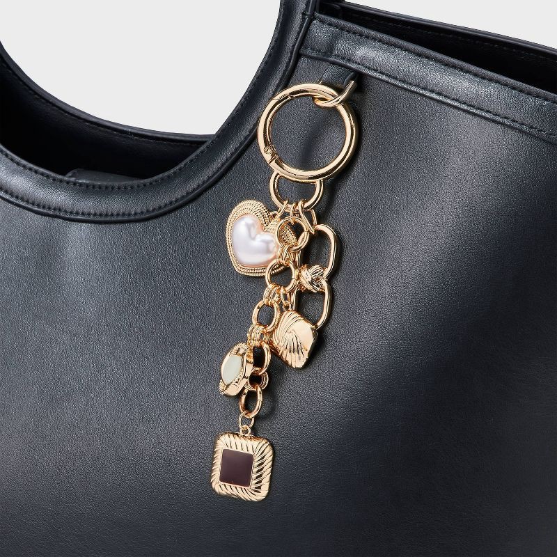 slide 2 of 2, Mixed Simulated Pearl Bezel Dangle Bag Charm - A New Day™ Gold, 1 ct