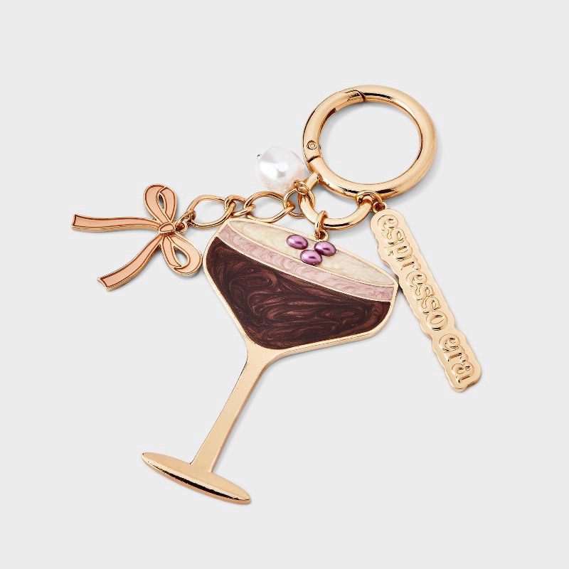 slide 1 of 2, Espresso Era with Bow Bag Charm - A New Day™ Gold/Brown, 1 ct