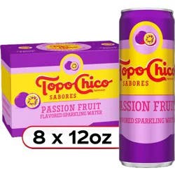 Topo Chico Sabores Passion Fruit Flavored Water - 8pk/12 fl oz
