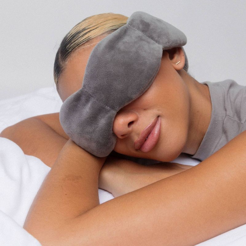 slide 6 of 6, nodpod Weighted Eye Mask Gray, 1 ct