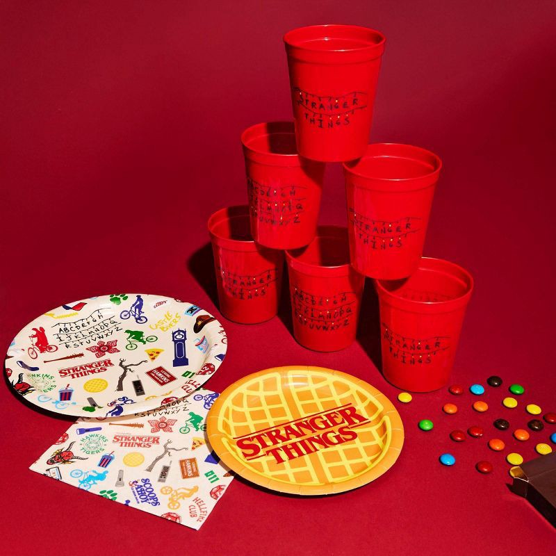 slide 6 of 6, Packed Party Stranger Things 15.5oz 4ct Plastic Stadium Cups, 4 ct; 15.5 oz