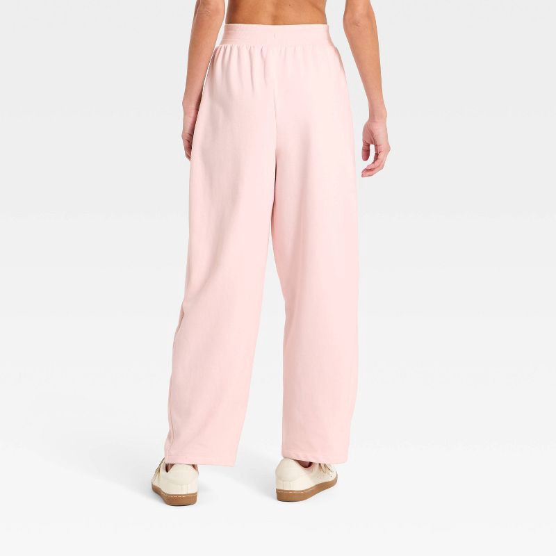 slide 5 of 5, Women's Active Comfort French Terry High-Rise Barrel Leg Sweatpants - All In Motion™ Light Pink L, 1 ct