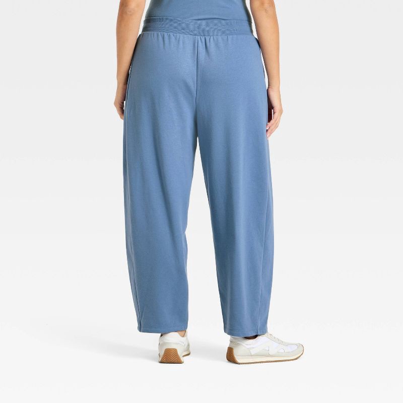 slide 4 of 5, Women's Active Comfort French Terry High-Rise Barrel Leg Sweatpants - All In Motion™ Steel Blue M, 1 ct
