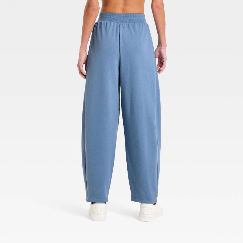 slide 2 of 5, Women's Active Comfort French Terry High-Rise Barrel Leg Sweatpants - All In Motion™ Steel Blue XXL, 1 ct
