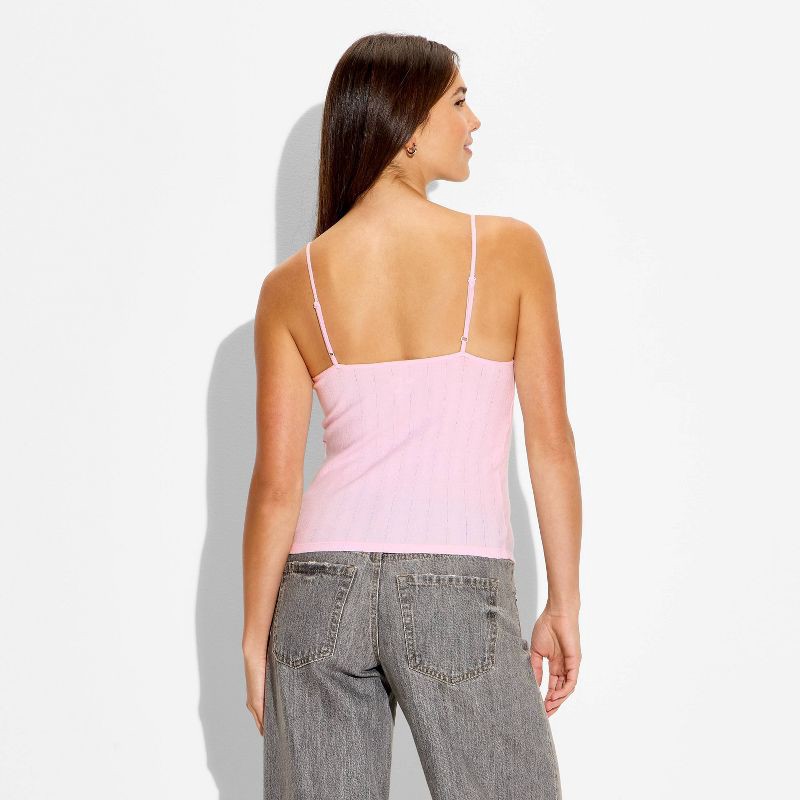 slide 3 of 4, Women's Pointelle Graphic Camisole - Wild Fable™ Pink Rabbit L, 1 ct
