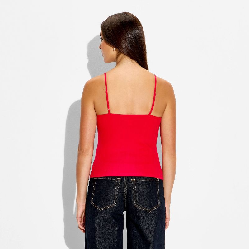 slide 3 of 4, Women's Pointelle Graphic Camisole - Wild Fable™ Red Clothing S, 1 ct