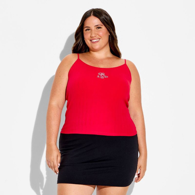 slide 3 of 3, Women's Pointelle Graphic Camisole - Wild Fable™ Red Clothing XXL, 1 ct