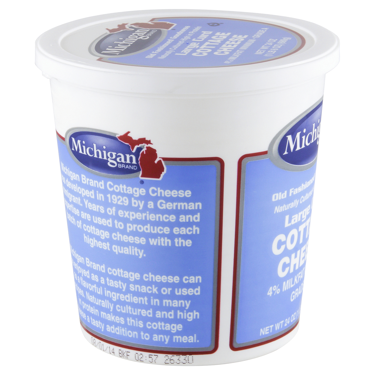slide 2 of 4, Michigan Brand 4% Milkfat Large Curd Cottage Cheese, 24 oz