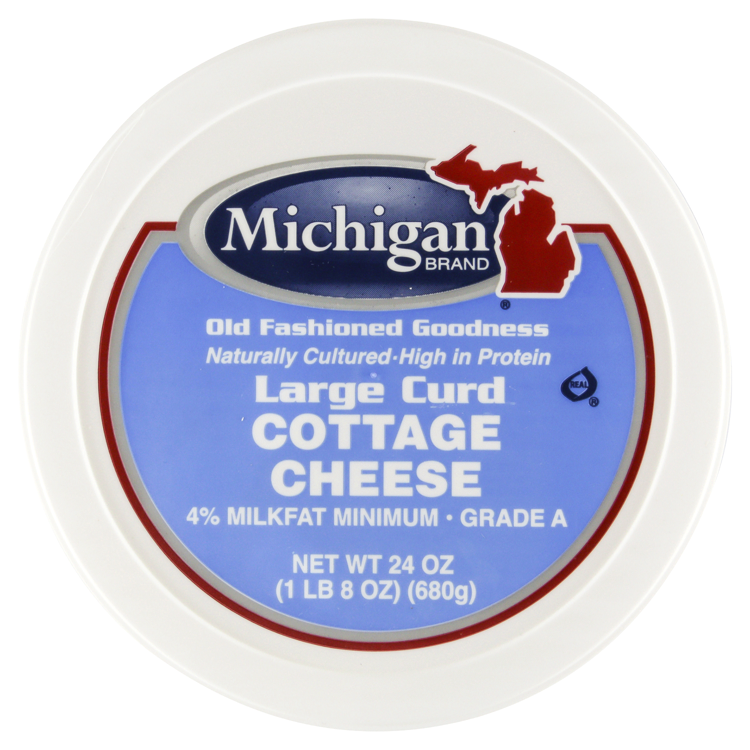 slide 4 of 4, Michigan Brand 4% Milkfat Large Curd Cottage Cheese, 24 oz
