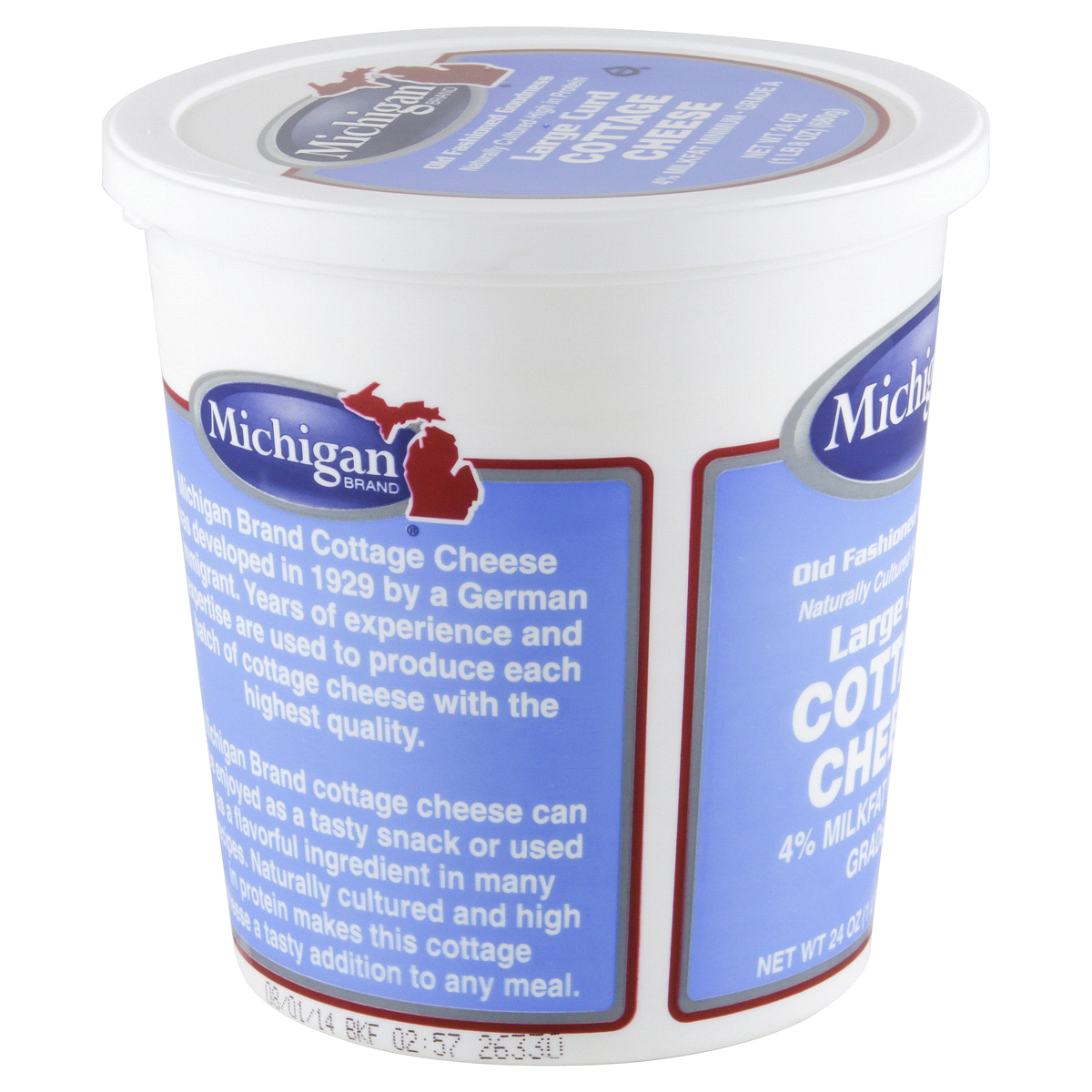 slide 3 of 5, Michigan Brand 4% Milkfat Large Curd Cottage Cheese, 24 oz