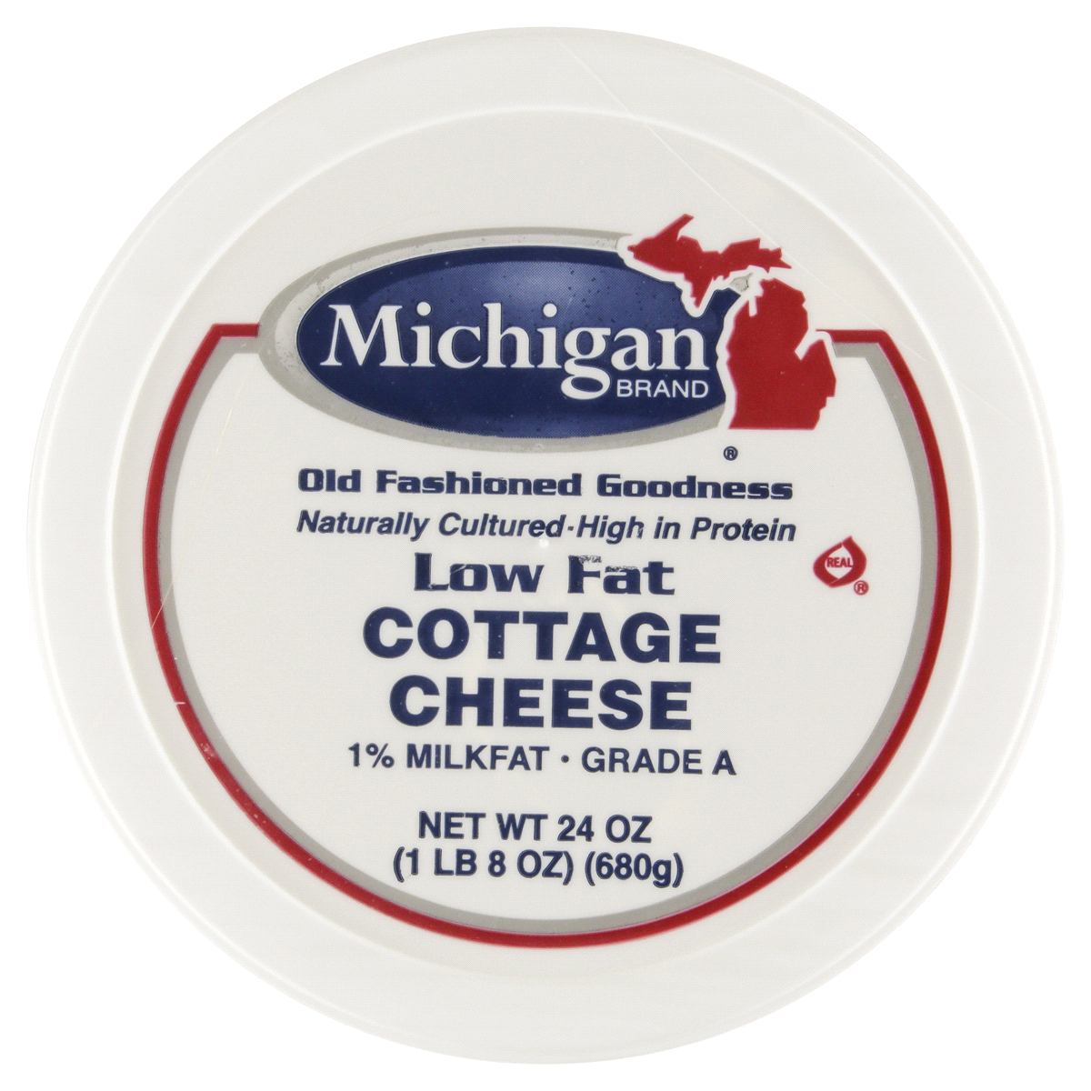slide 3 of 5, Michigan Brand 1% Milkfat Low-Fat Cottage Cheese, 24 oz