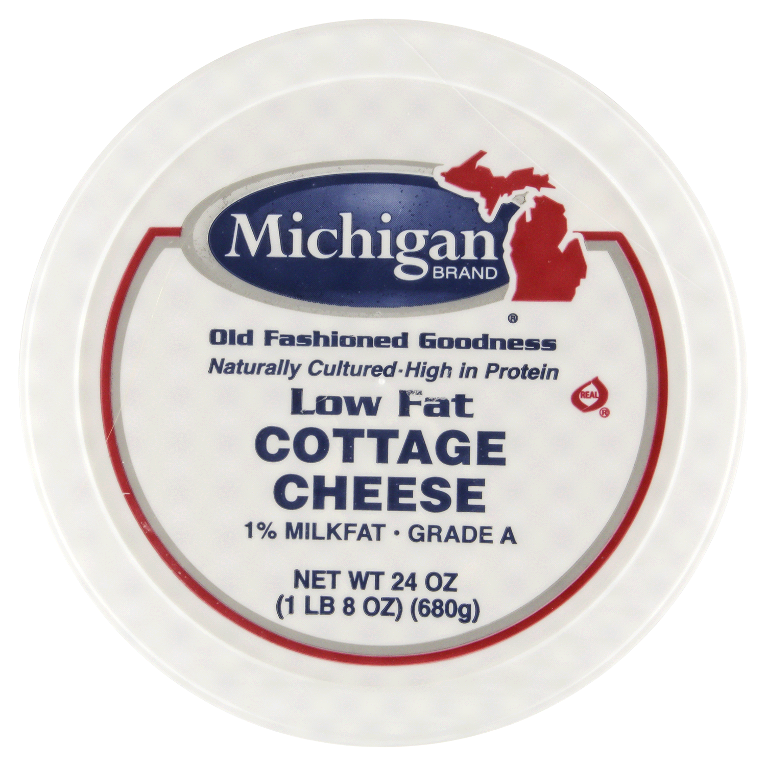 slide 4 of 4, Michigan Brand 1% Milkfat Low Fat Cottage Cheese, 24 oz