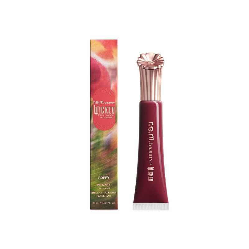 slide 1 of 9, r.e.m. beauty Wicked For Good Poppy Plumping Lip Gloss Plum Petals - 0.34 fl oz - Ulta Beauty, 0.34 fl oz