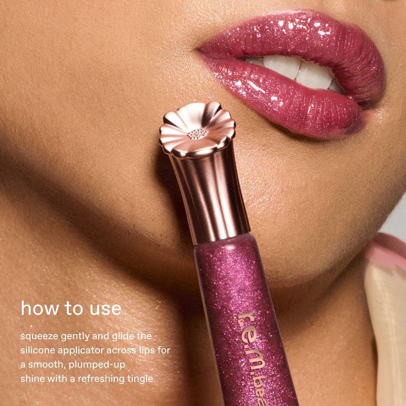 slide 7 of 9, r.e.m. beauty Wicked For Good Poppy Plumping Lip Gloss Plum Petals - 0.34 fl oz - Ulta Beauty, 0.34 fl oz