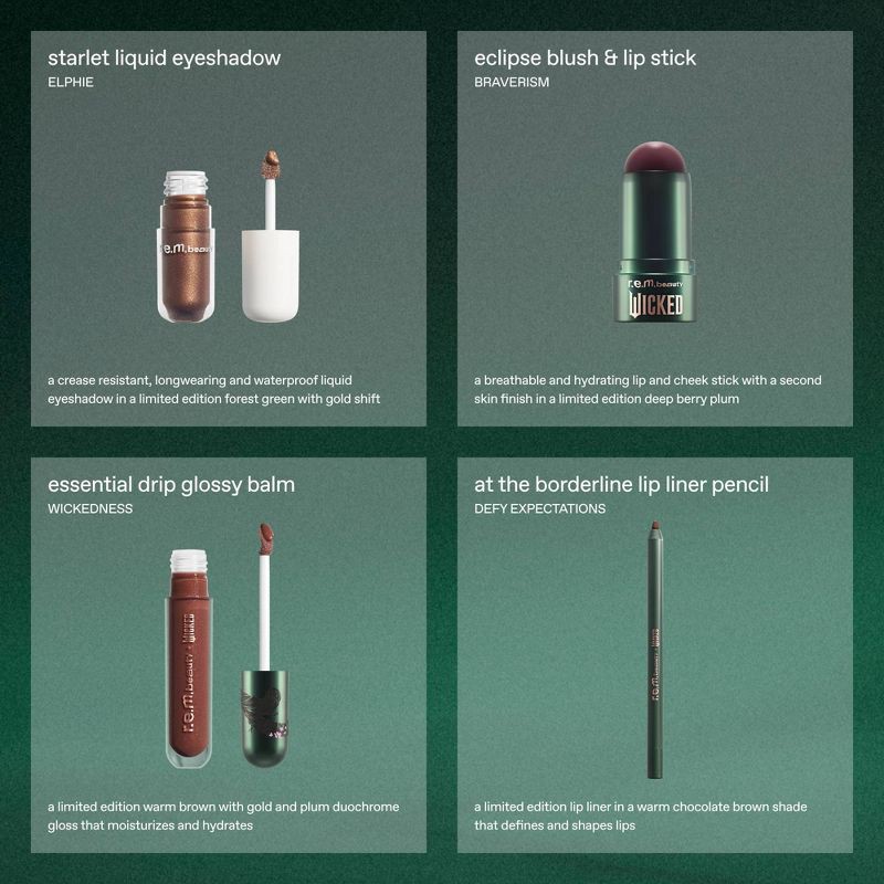 slide 5 of 7, r.e.m. beauty Wicked For Good Elphaba Makeup Set - 7.2oz/4pc - Ulta Beauty, 4 ct; 7.2 oz