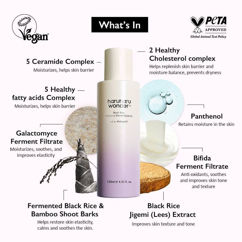 slide 8 of 10, haruharu wonder Black Rice Probiotics Barrier Essence - 1.01 fl oz, 1.01 fl oz