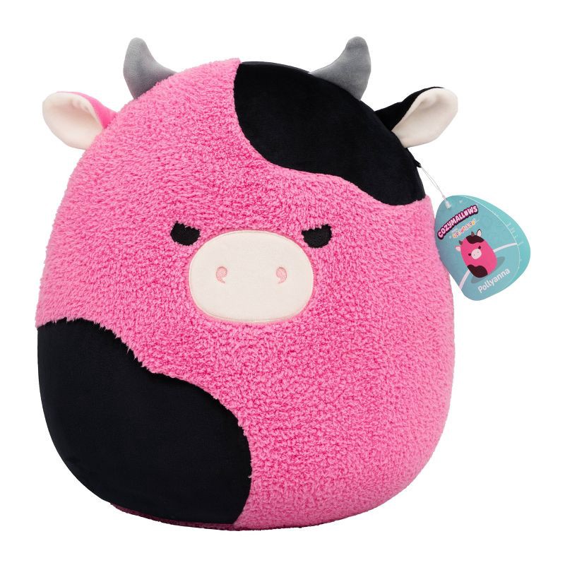 slide 2 of 11, Squishmallows 14" Pollyanna Knitted Black and Pink Cow Cozymallows Large Plush, 1 ct