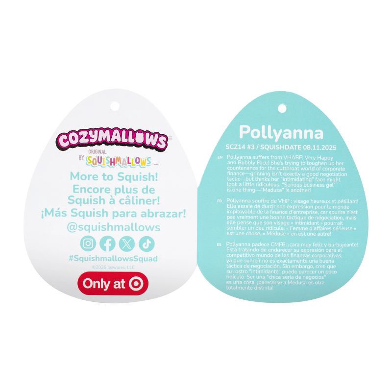 slide 11 of 11, Squishmallows 14" Pollyanna Knitted Black and Pink Cow Cozymallows Large Plush, 1 ct