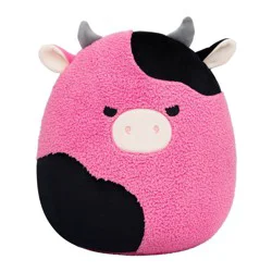 Squishmallows 14" Pollyanna Knitted Black and Pink Cow Cozymallows Large Plush