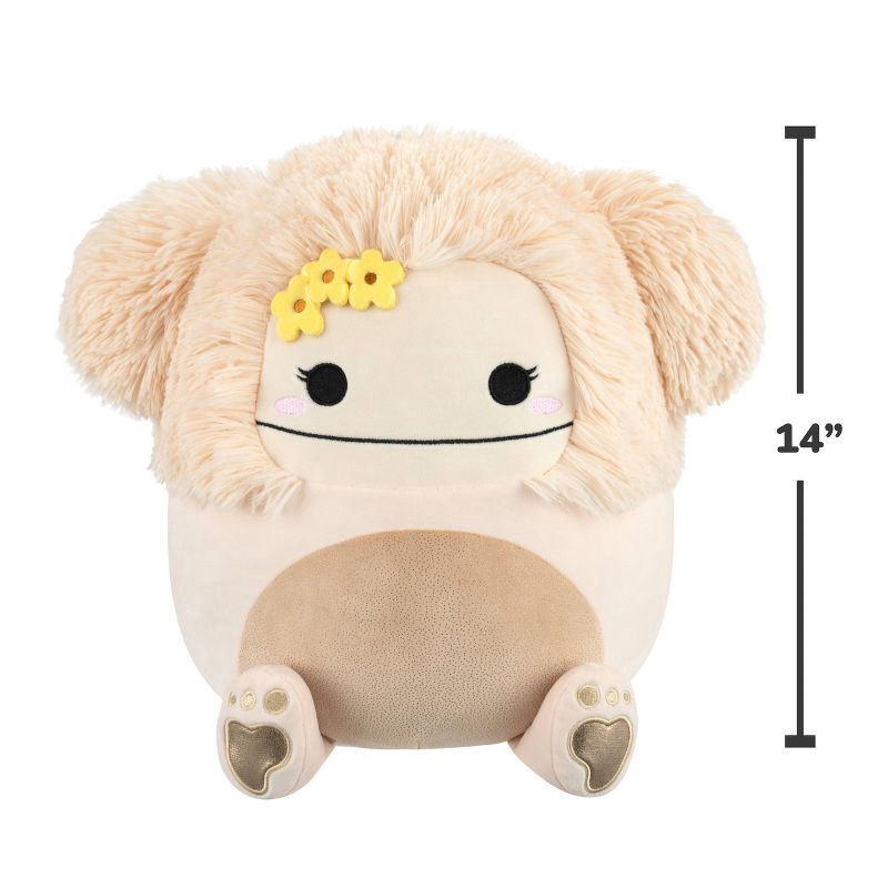 slide 3 of 12, Squishmallows 14" Cream Bigfoot with Tan Fuzzy Belly and Gold Sparkle Footprint Large Plush, 1 ct