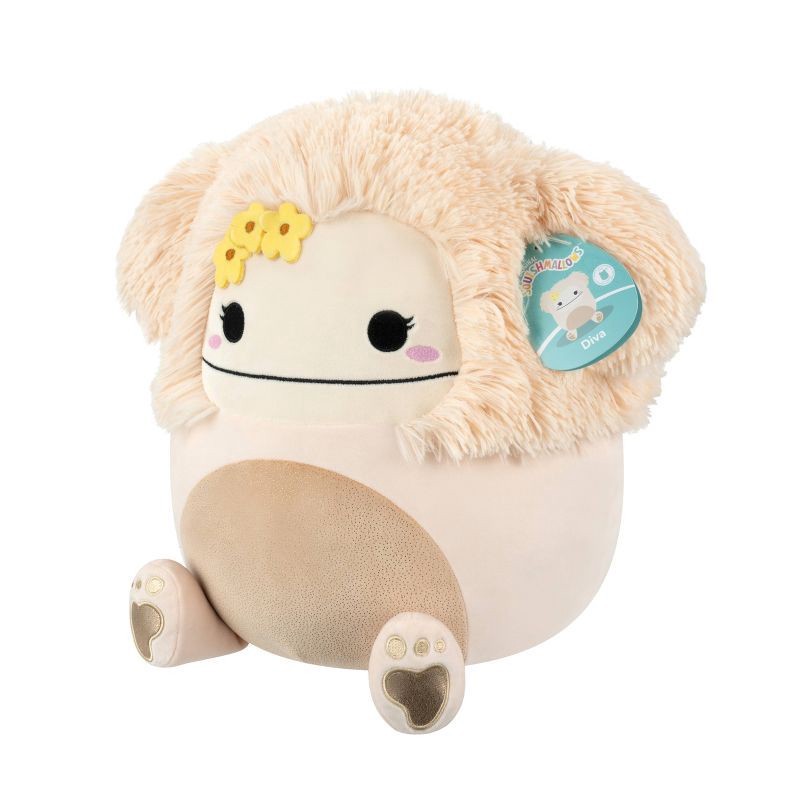 slide 7 of 12, Squishmallows 14" Cream Bigfoot with Tan Fuzzy Belly and Gold Sparkle Footprint Large Plush, 1 ct