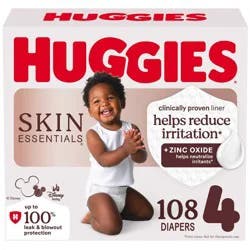 Huggies Skin Essentials Luxury Diapers - Size 4 - 108ct