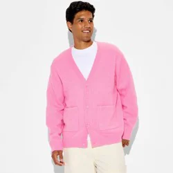 Men's Long Sleeve Cardigan Sweater - Original Use™ Pink S